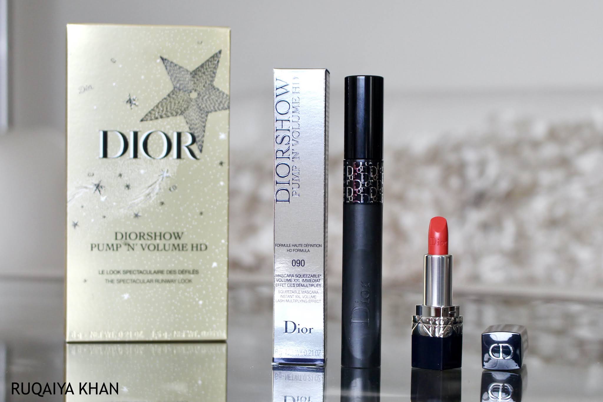 eksplicit Også form Ruqaiya Khan: Dior Pump 'N' Volume Mascara & Lipstick Set Review and  Swatches