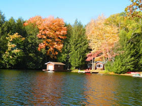 Muskoka fall colours boathouse by garden muses--a Toronto gardening blog