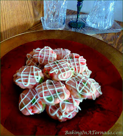 Cherry Lime Holiday Shortbreads, a shortbread cookie celebrating the colors of the season with maraschino cherries and lime candies | Recipe developed by www.BakingInATornado.com | #recipe #cookies