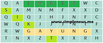 Temukan kata yang dibentuk pada tabel dengan makna berikut! www.simplenews.me