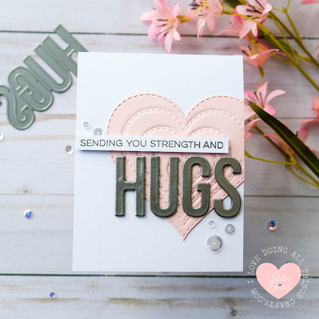 Sending You Strength and HUGS Sympathy Card - Die Impression Cut Out 