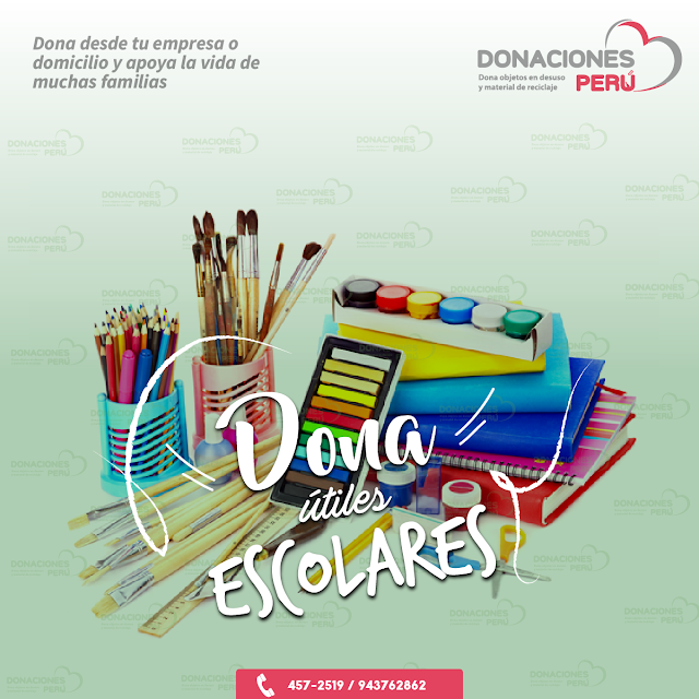 Dona útiles escolares - Donaciones Perú - Cuadernos -Donar