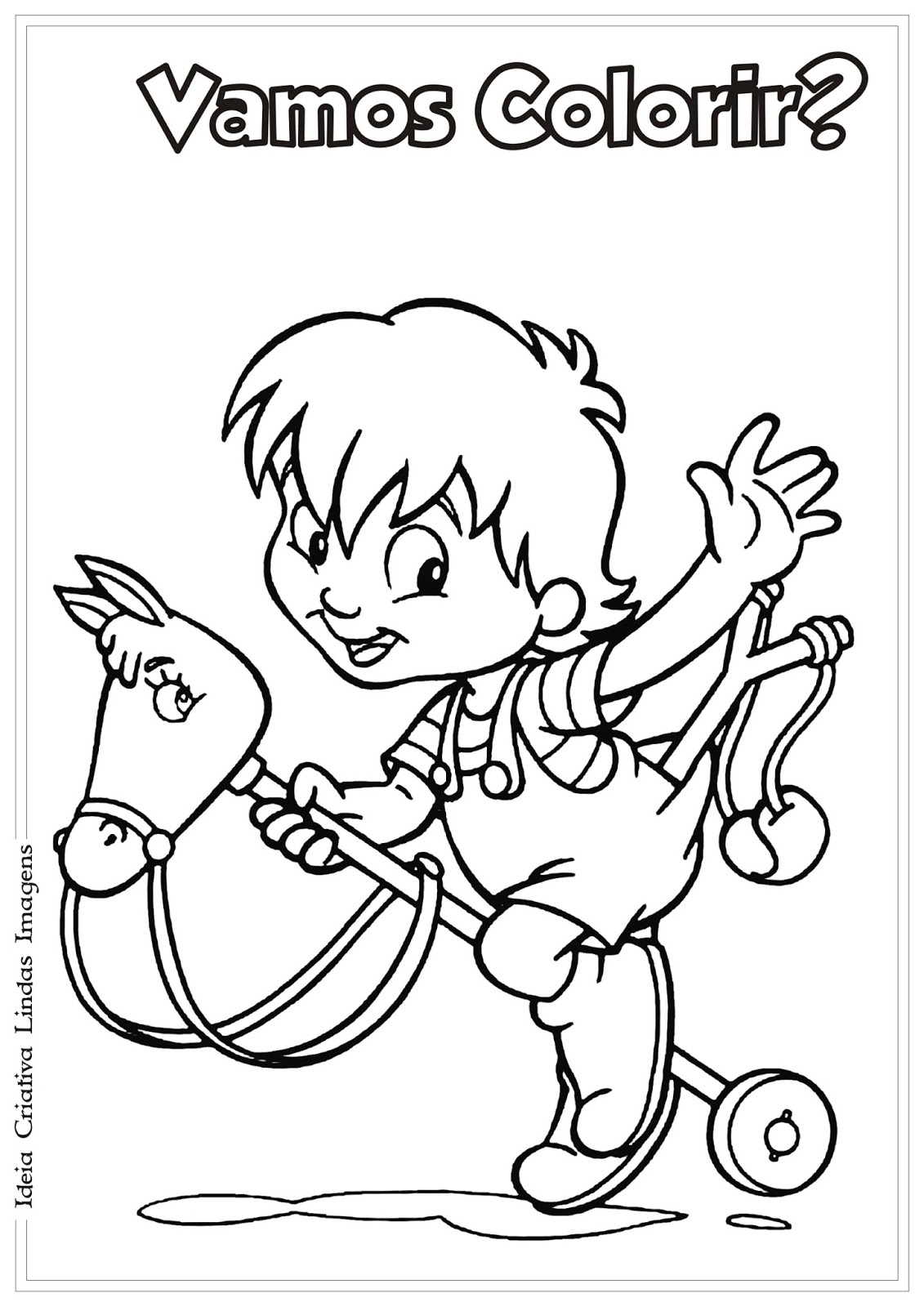 Desenho Pedrinho brincando Sítio do Picapau