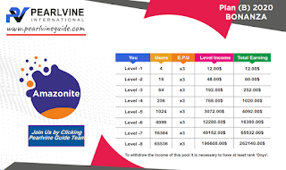Pearlvine Bonanza 2020 - Amazonite Auto Pool Income Chart