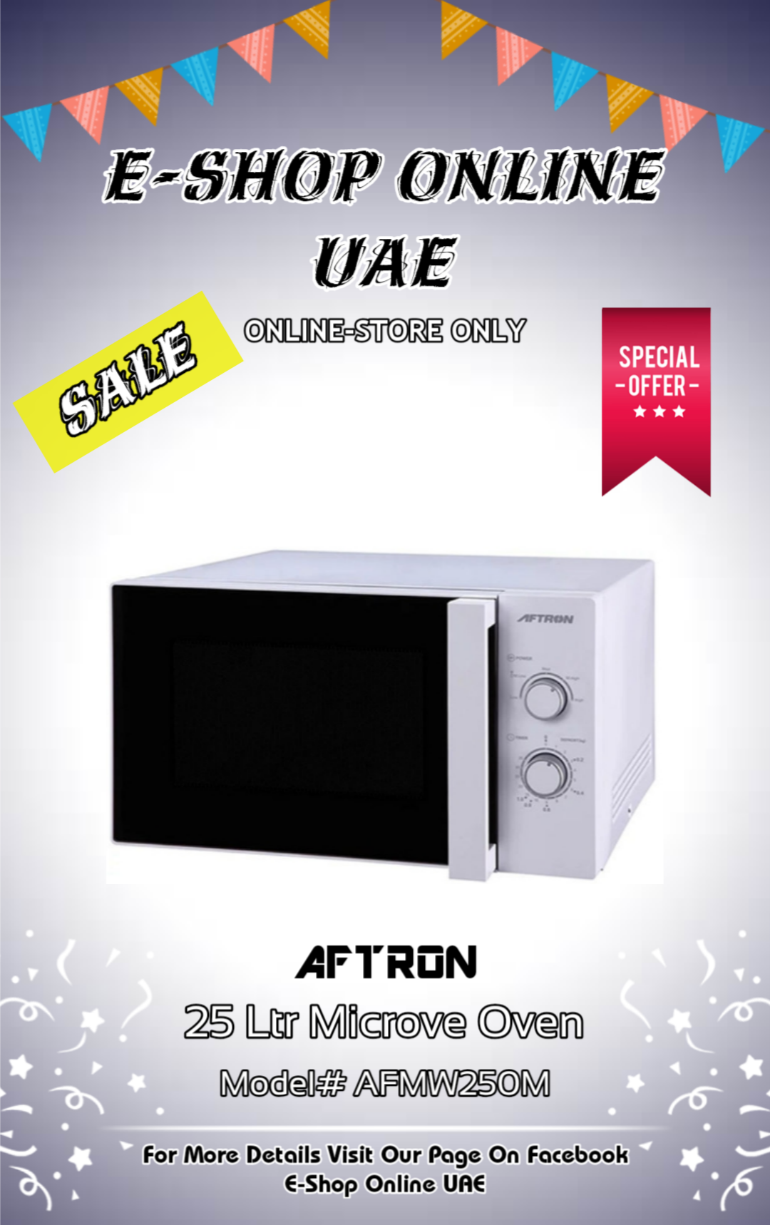 AFTRON 25LTR MICROWAVE OVEN MODEL AFMW250MN E Shop Online UAE