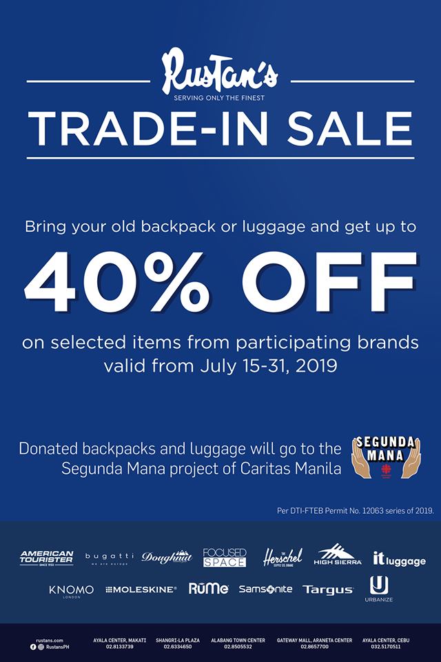 Manila Shopper: Rustan&#39;s Trade-In Bag & Luggage SALE: July 2019