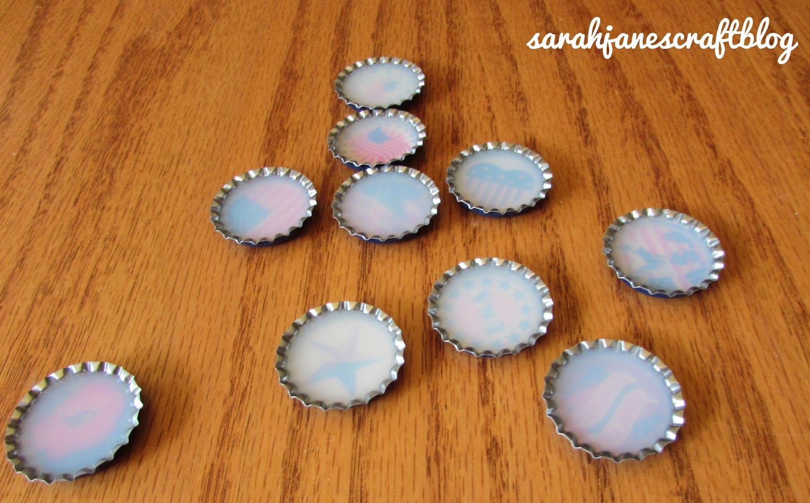 Patriotic Bottle Cap Buttons