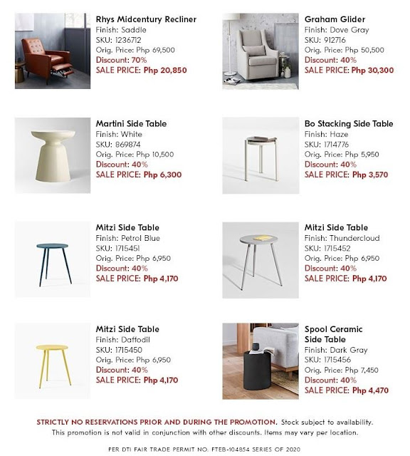 Manila Shopper West Elm Stockroom SALE Dec 2020