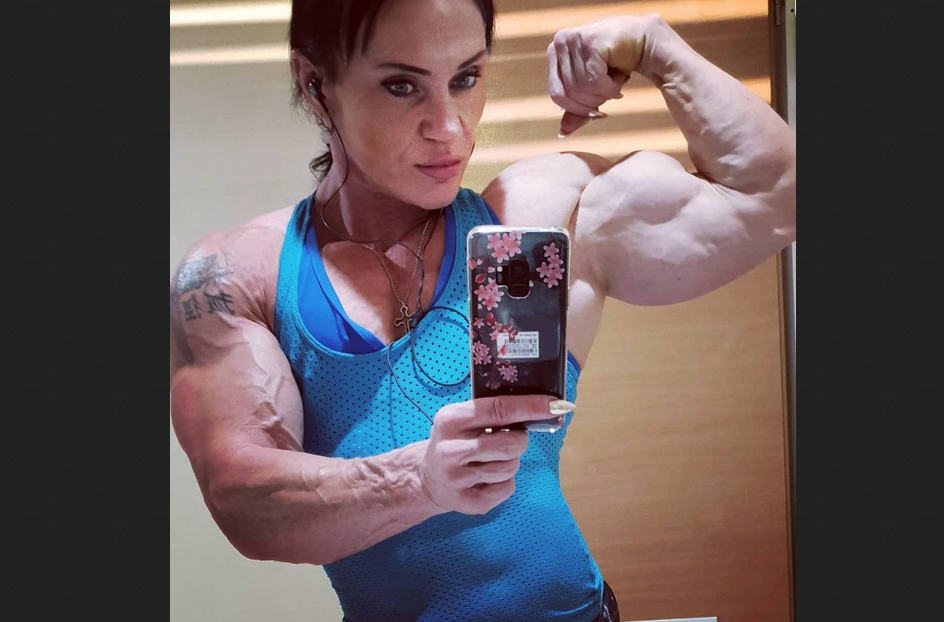 Giant biceps woman