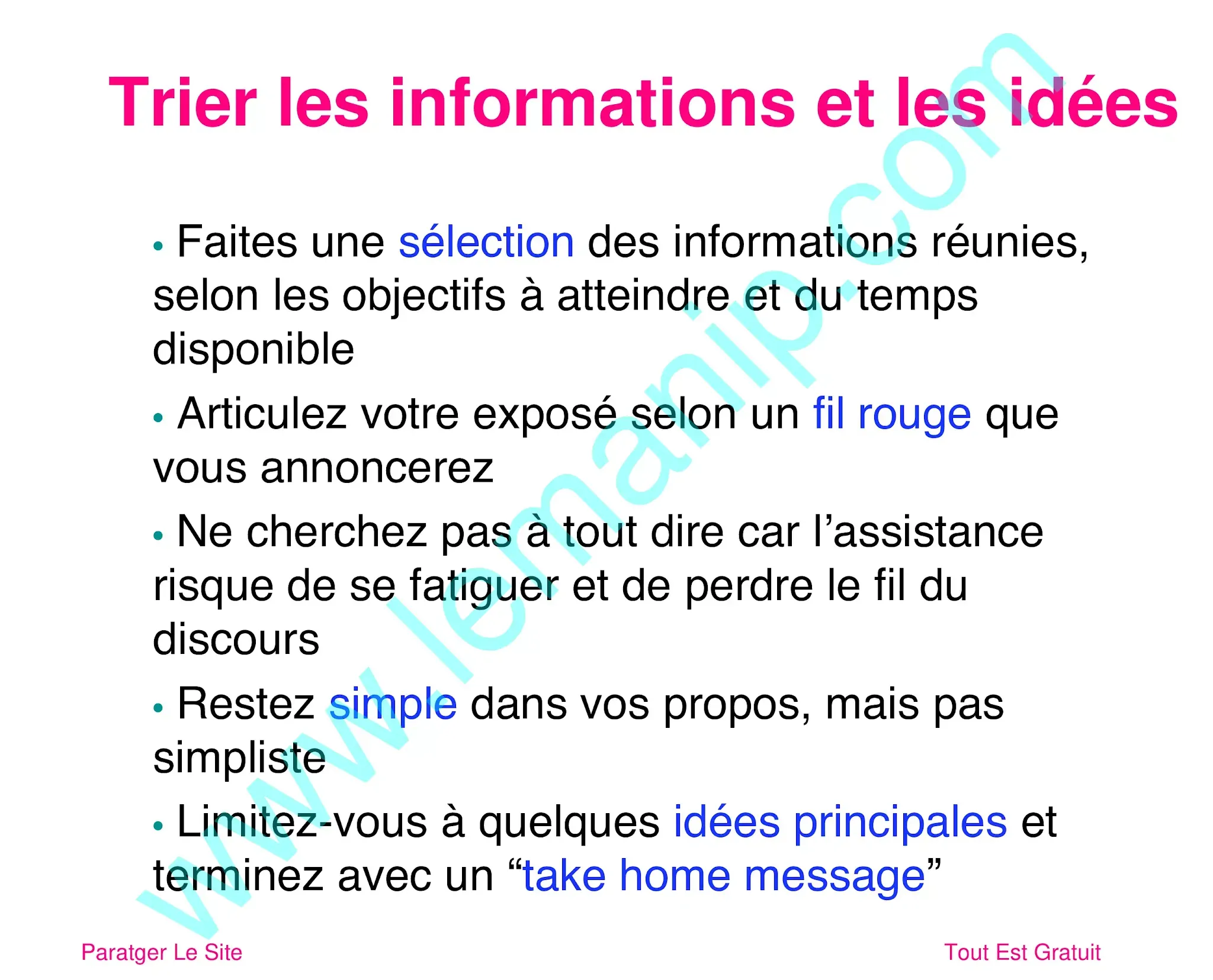 Trier les informations et les idées