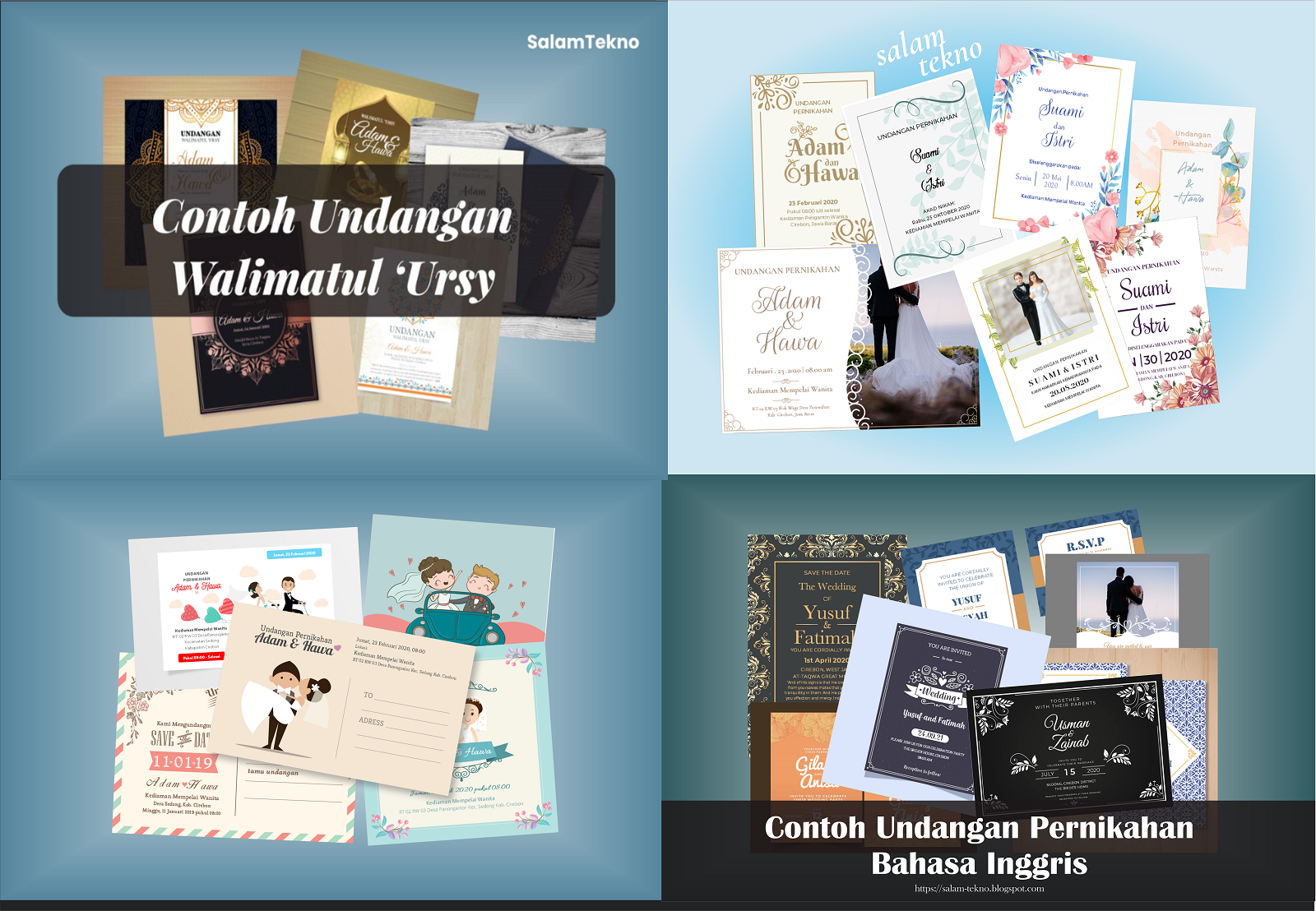 Contoh Undangan Pernikahan Mulai dari Sederhana (Simple), Unik, Islami