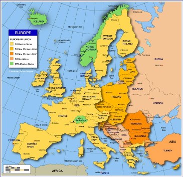 Carte de Europe Ville Pays Rivières Départemen