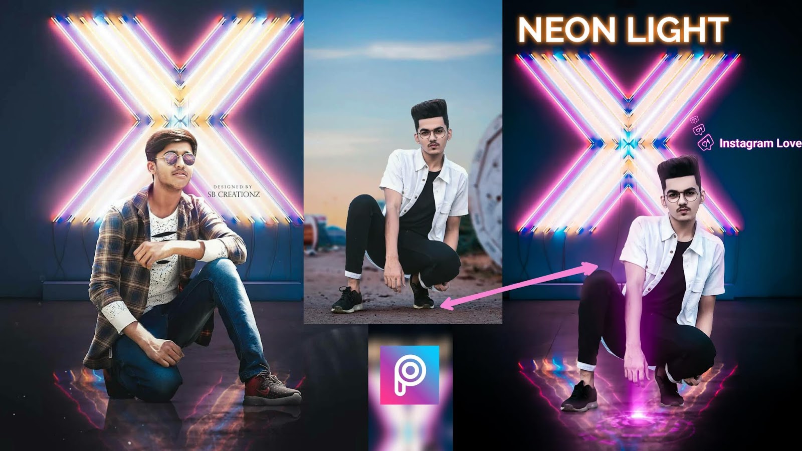 Instagram New Viral Neon Light Editing,Picsart Neon Light Editing