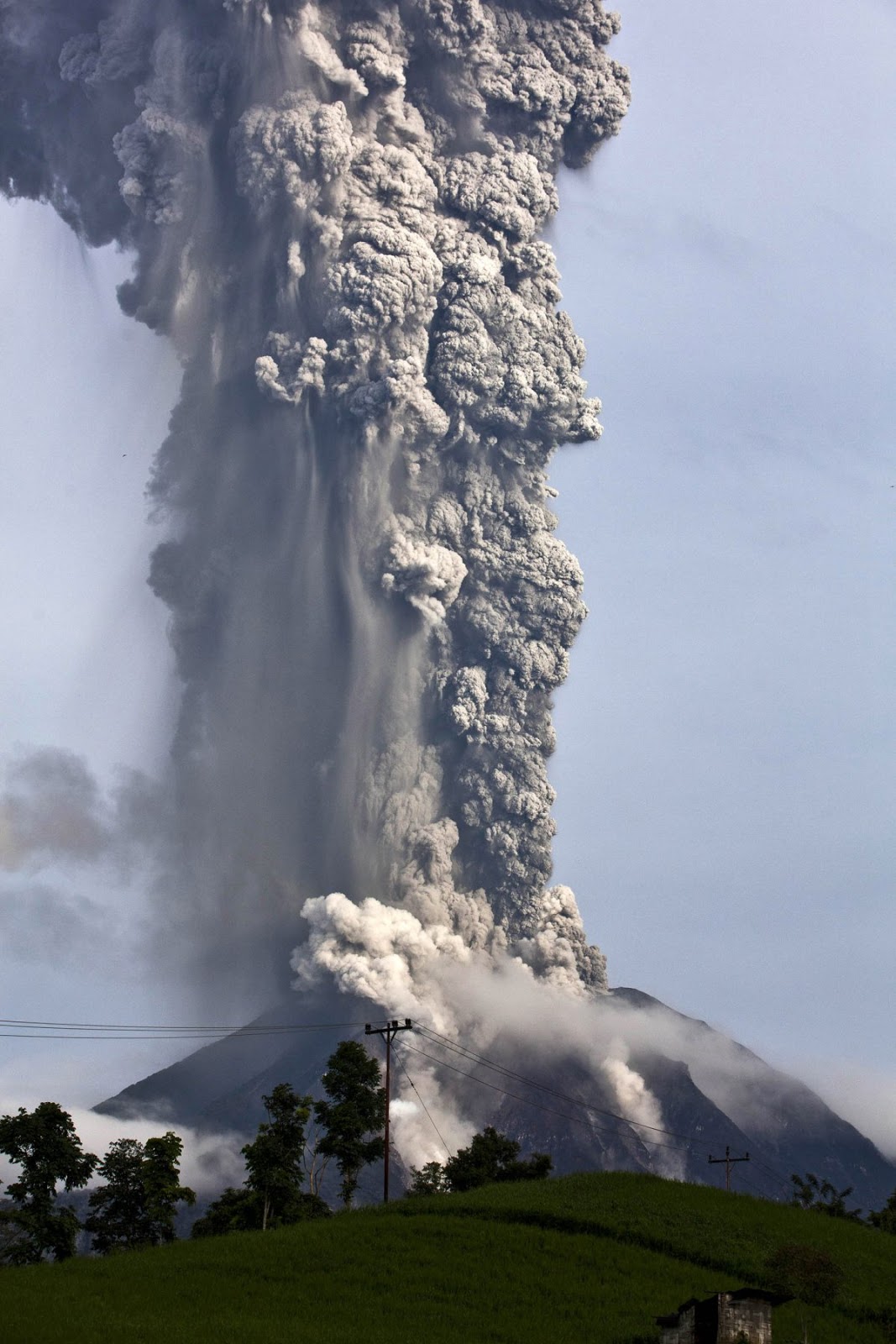 The Big Wobble : Indonesia's colossus Mount Sinabung erupts ash and The Big Wobble : Indonesia's colossus Mount Sinabung erupts ash and