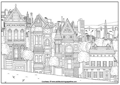 House In Sanfrancisco Adults Architectures Coloring Pages Take a flash ...