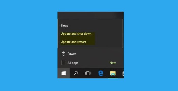 Windows Updates kunnen mislukken als Snel opstarten is ingeschakeld