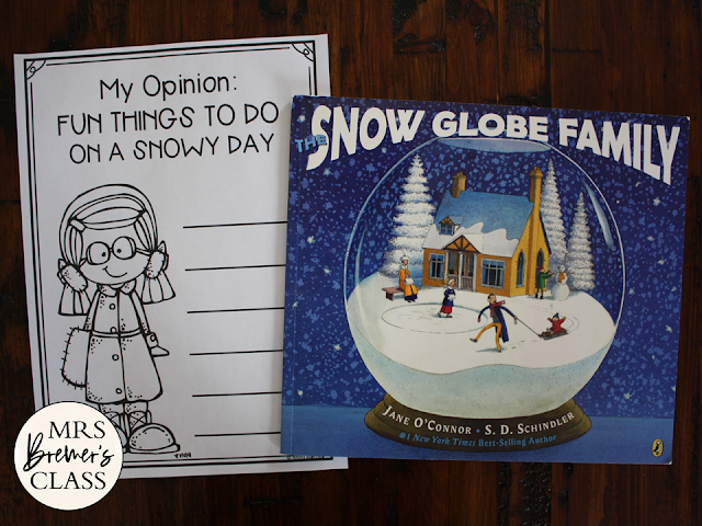 The Snow Globe Family book study activities unit with Common Core aligned literacy companion activities and a craftivity for winter in Kindergarten and First Grade