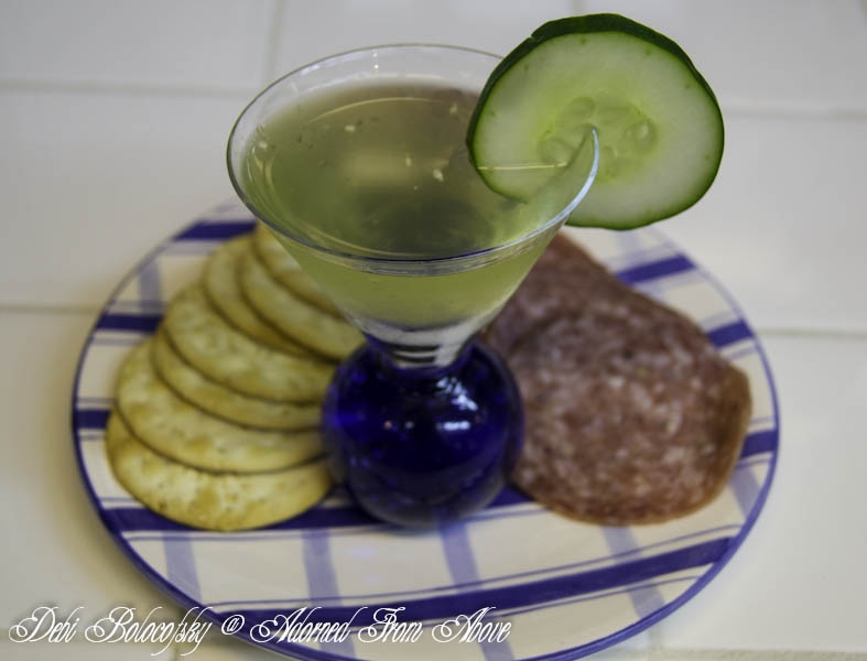 Adorned From Above Cucumber Basil Martini for Friday's Happy Hour and