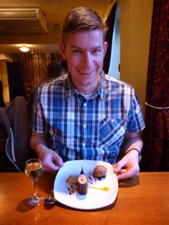 The Chocolate Silk dessert - and dessert wine - at The Ambrette in Margate