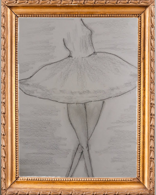 Pencil sketch of a girl doing a Ballet dance