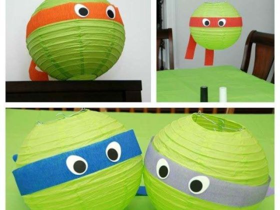 Paper Lamps With the Faces of Ninja Turtles