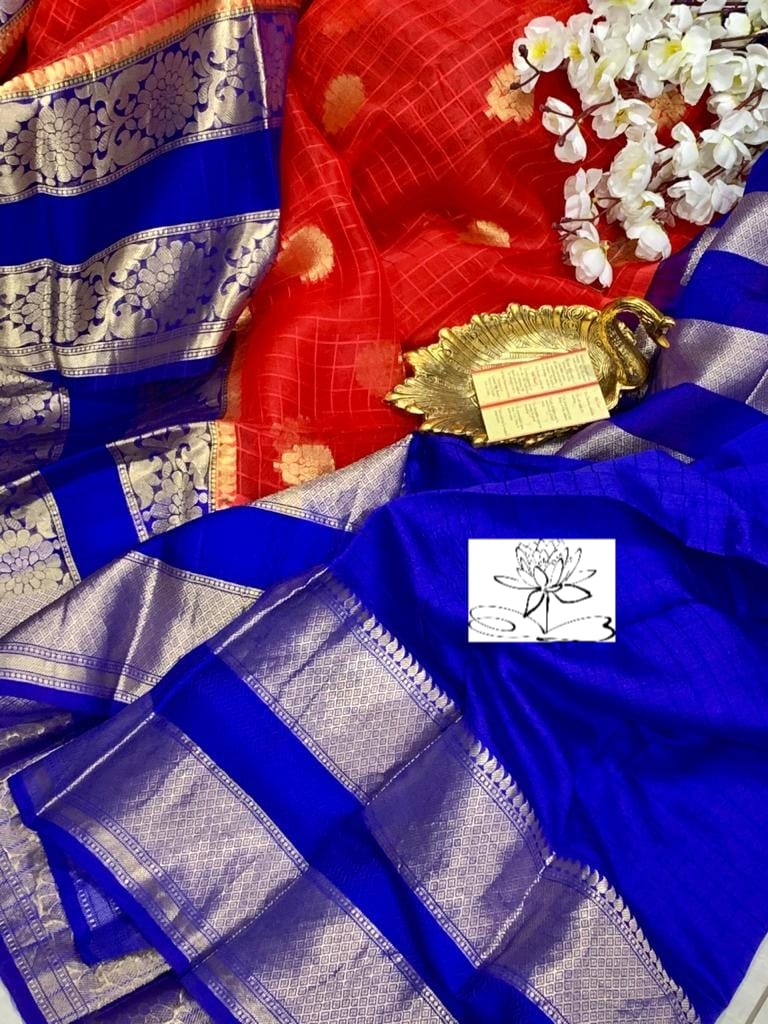 Handloom banaras kora sarees