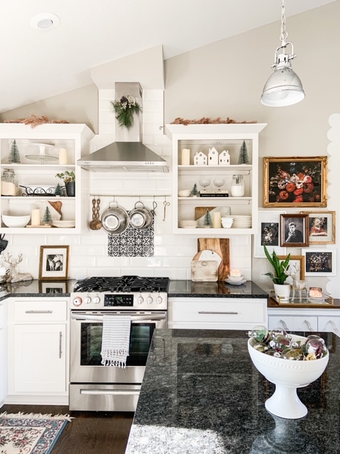 simple neutral christmas kitchen