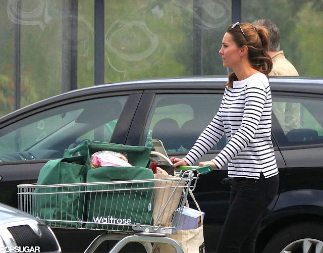 Catherine ,Duchess of Cambridge was spotted shopping at the local market on the island of Anglesey