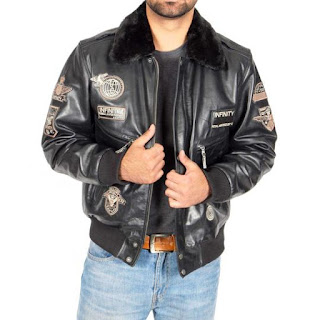 Mens bomber leather jacket