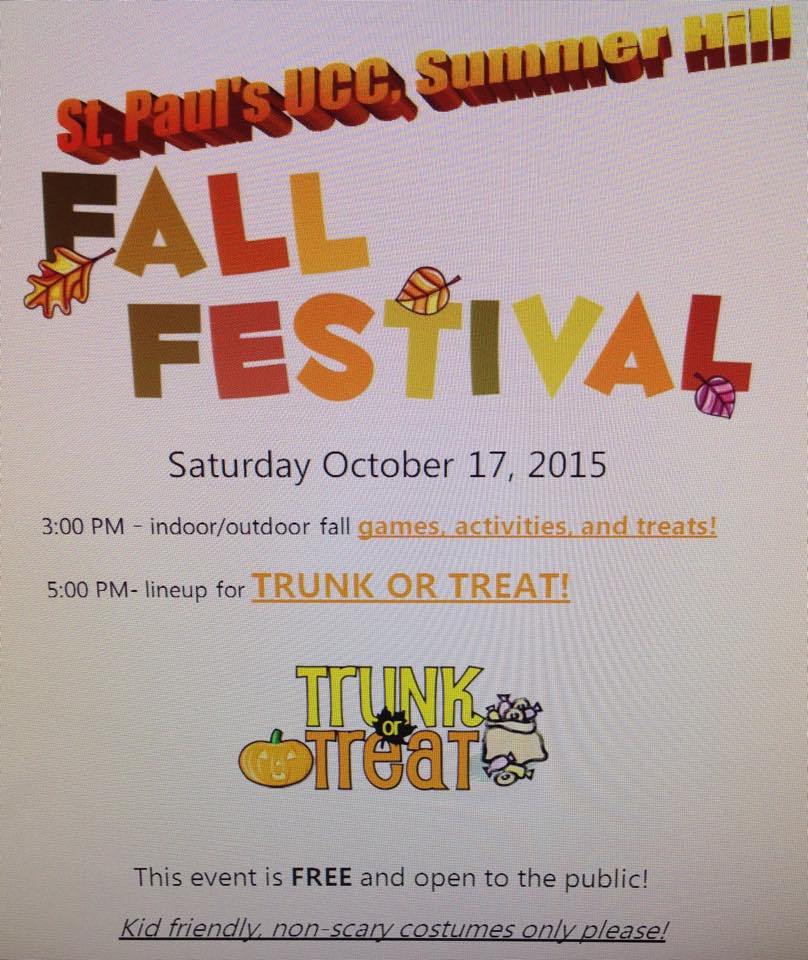 2015 Schuylkill County Halloween Parade & Trick or Treat Schedule