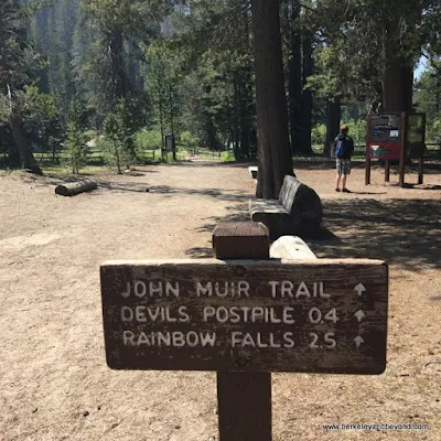 trail sign at Devils Postpile National Monument in Mammoth Lakes, California