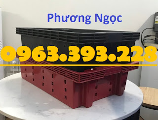 Sóng cá HS002, sọt nhựa đựng hải sản, sóng hở HS002, sọt đựng cá