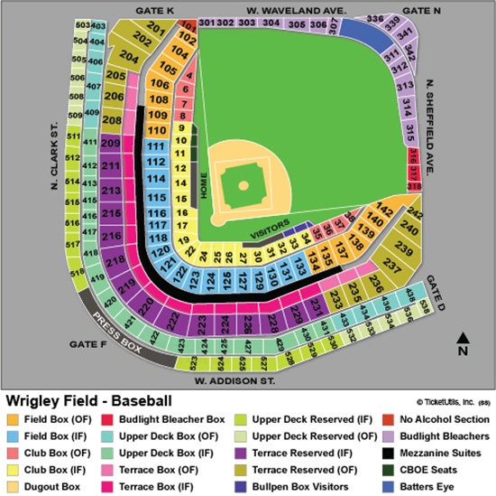 Fresh Wrigley Field Seating Chart with Seat Numbers - Seating Chart