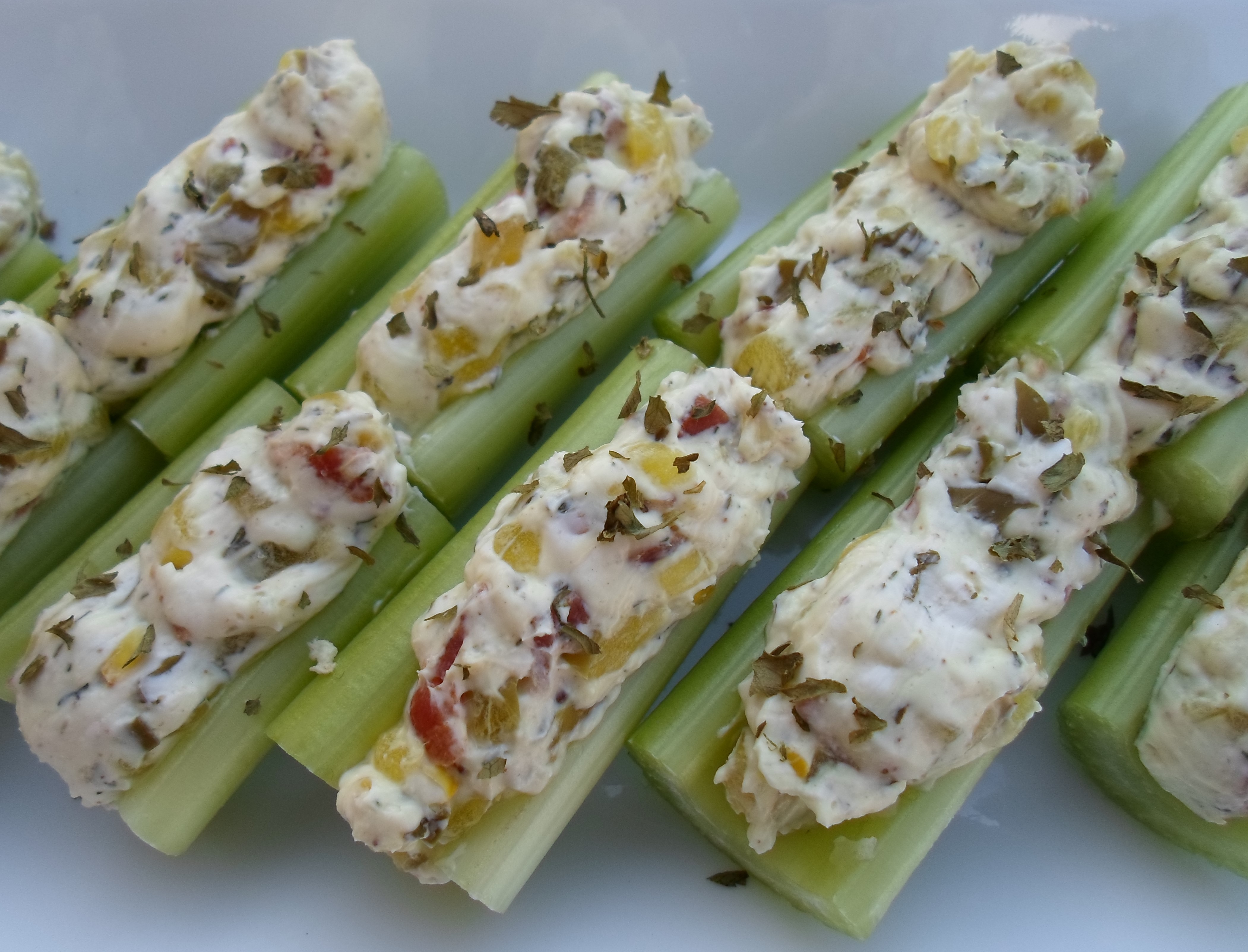 Happier Than A Pig In Mud Holiday Stuffed Celery Cream Cheese, Bacon