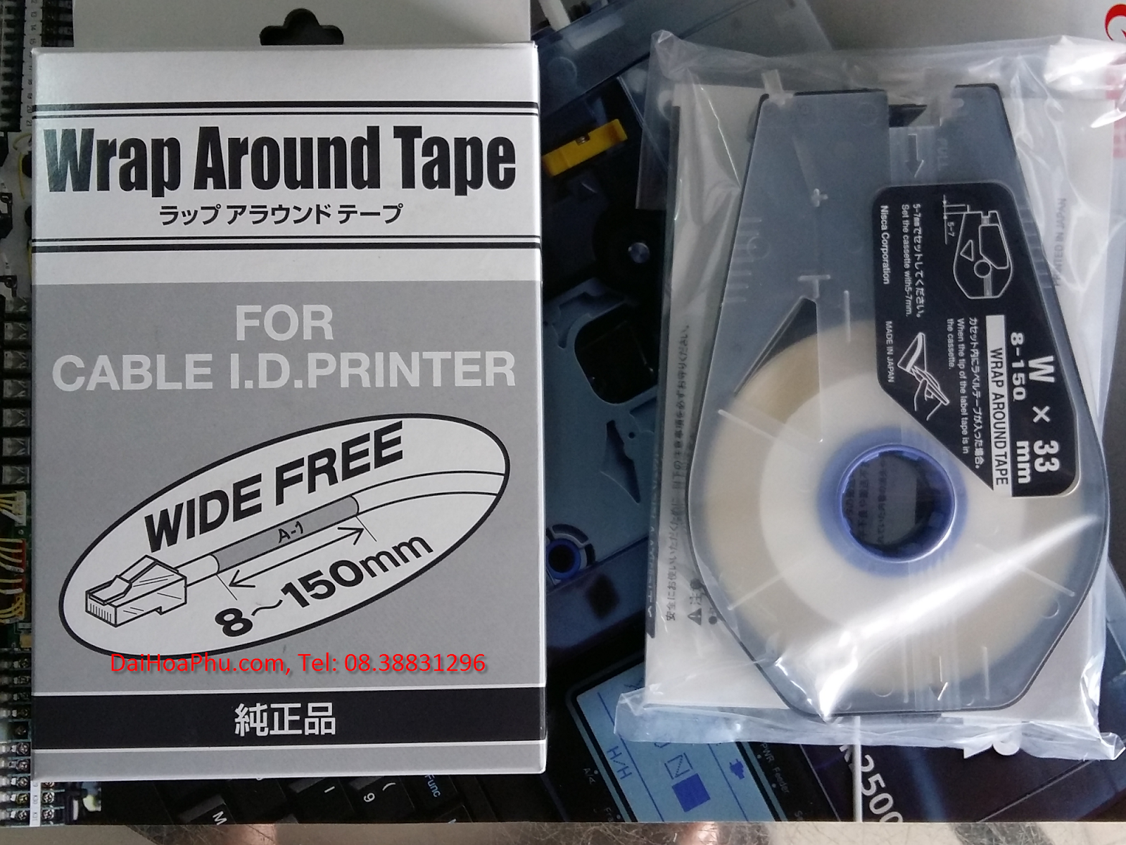 MÁY IN SỐ ĐÁNH DẤU DÂY CANON MK1500 Nhãn đánh số quấn tròn wrap around tape Canon