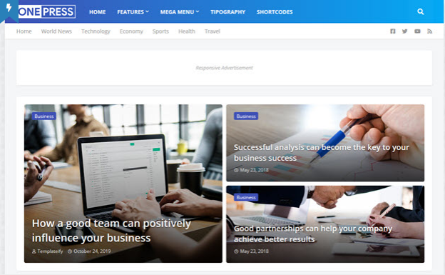 Blogger OnePress Dergi ve Haber Şablonu