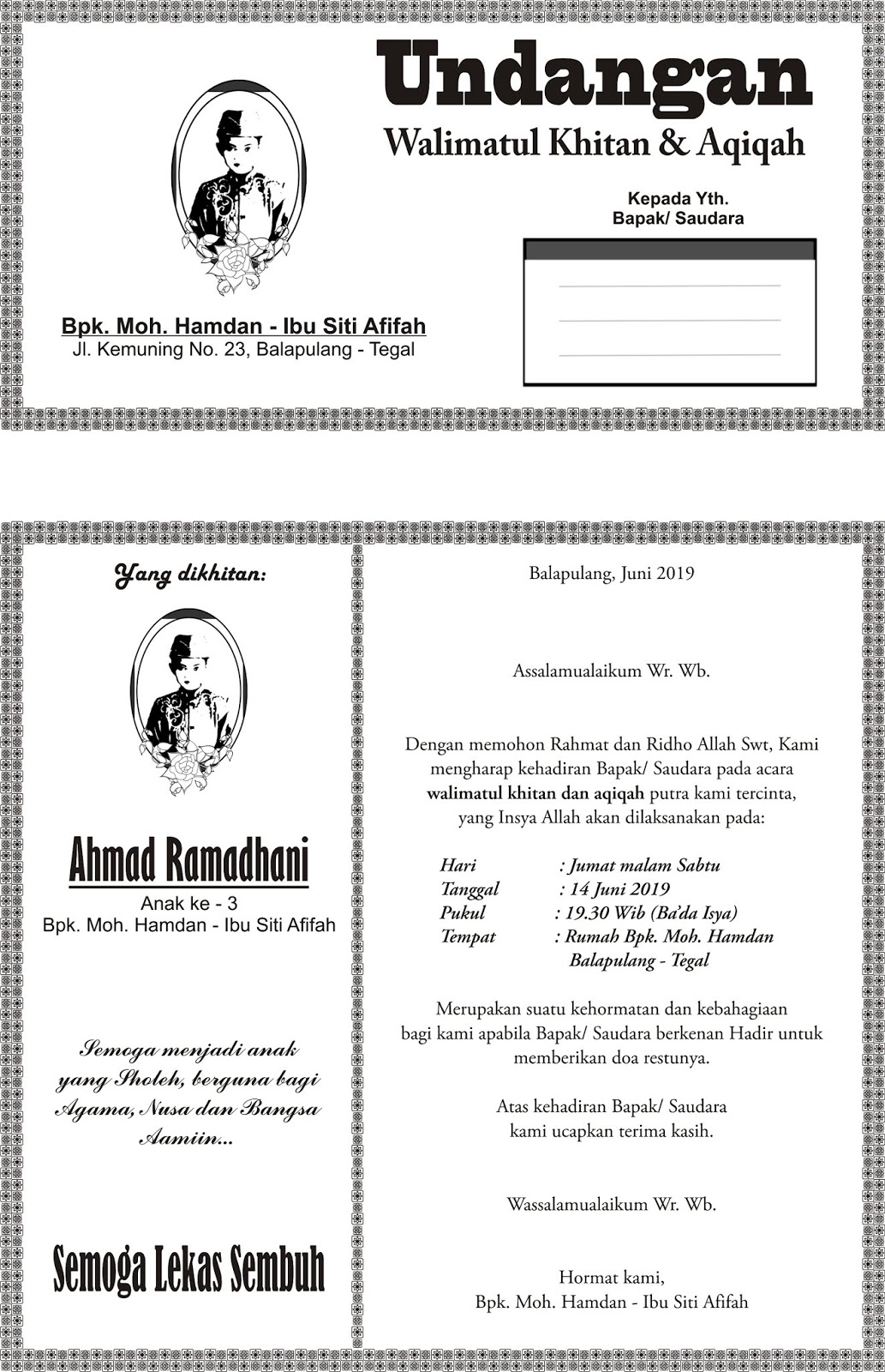 Undangan Khitan Dan Aqiqah | Berkas Belajar