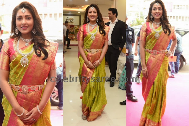 Madhu Shalini Green Silk Saree