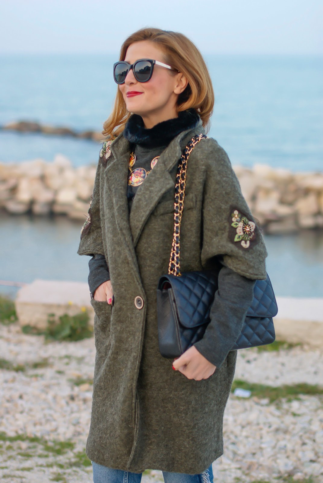 Trendyberry embroidered coat for a street style casual look on Fashion and Cookies fashion blog, fashion blogger style