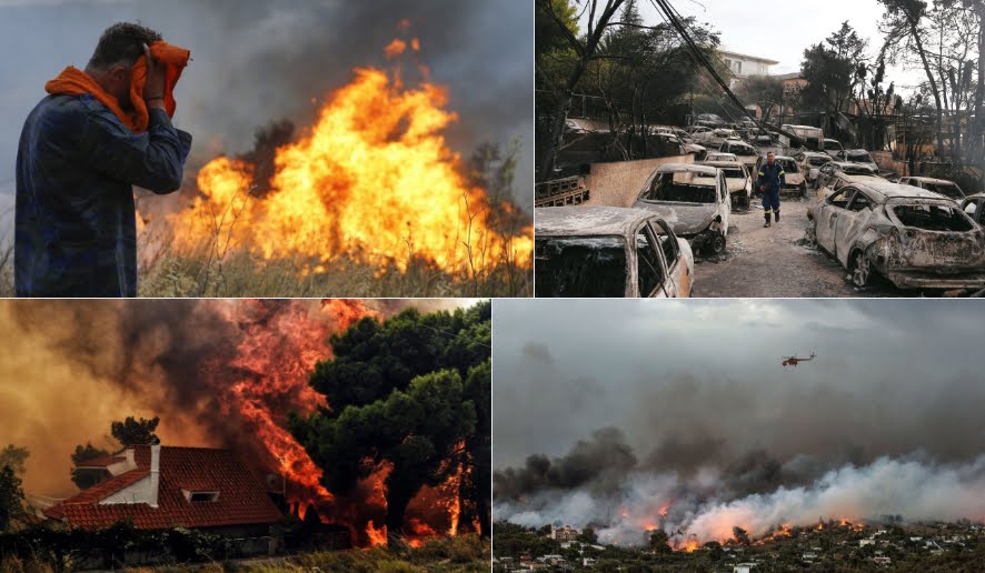 Incendio Atente, un disastro biblico: molti morti in auto mentre tentavano di scappare dal fuoco in Grecia.