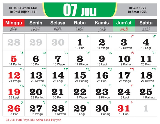 Kalender Jawa 2020