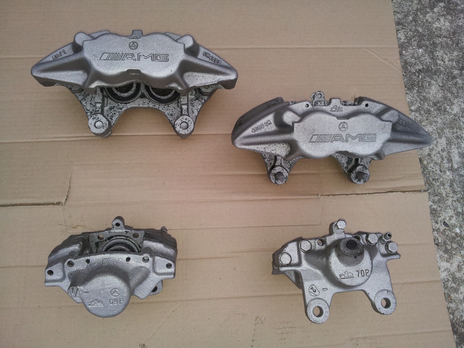 Mercedes Benz C36 AMG Restoration Point Brake calipers cleaning