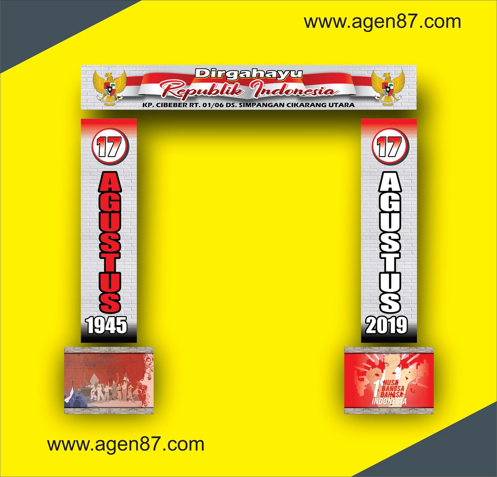 Banner Gapura HUT REPUBLIK Indonesia Terbaru - Agen87
