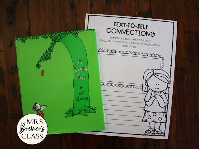 The Giving Tree book study activities unit with Common Core aligned literacy companion activities for Kindergarten and First Grade
