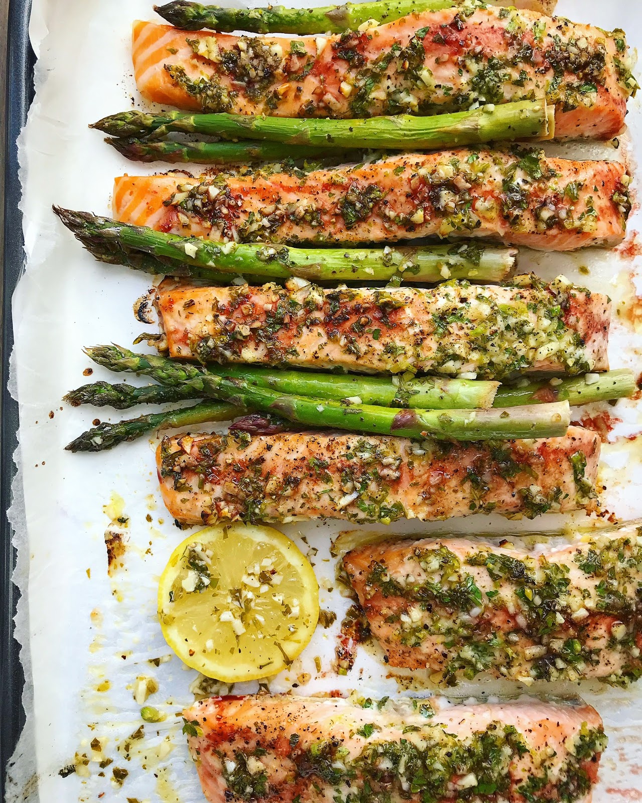 Garlic, Lemon & Parsley Roasted Salmon
