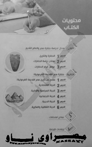 محتوايات كتاب التاريخ للصف الاول الثانوى الترم الاول محتوايات كتاب التاريخ للصف الاول الثانوى الترم الاول