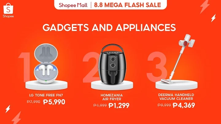 Shopee 8.8 Mega Flash Sale: Gadgets and appliances for the home