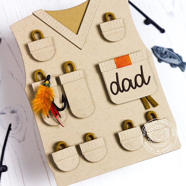 Sunny Studio Stamps: Sweater Vest Dies Loopy Letters Dies Father's Day Masculine Cards by Rachel Alvarado and Lexa Levana