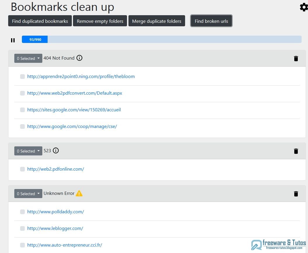 Bookmarks clean up une extension pratique pour faire le ménage dans
