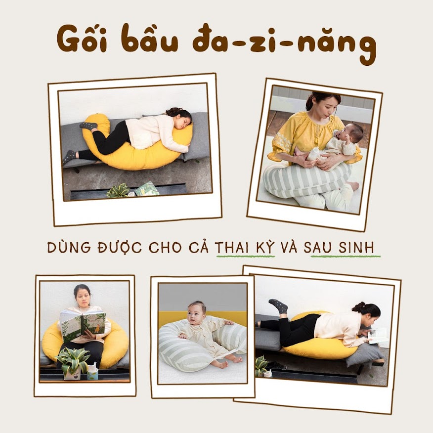 [A159] Hướng dẫn lựa chọn gối đa năng Bà Bầu bông gòn lông vũ an toàn cho Mẹ và Bé